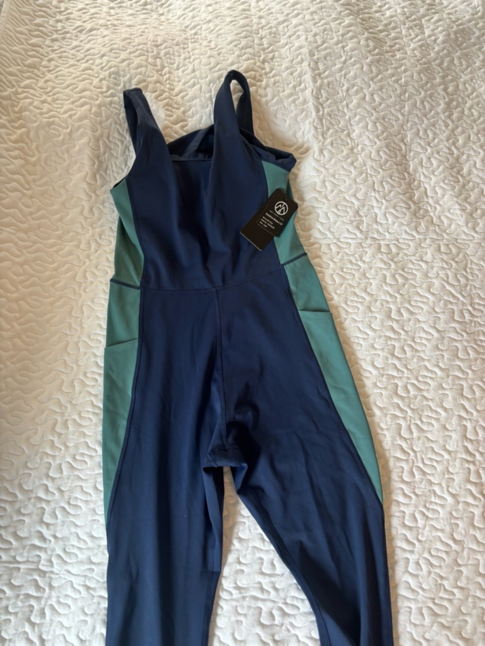 Women's Navy & Teal Athletic Jumpsuit